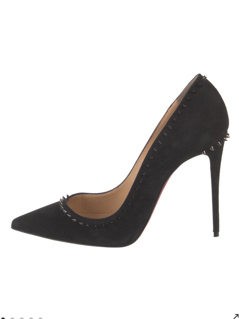Christian Louboutin Black Studded Pointed-Toe High Heels size 36.5